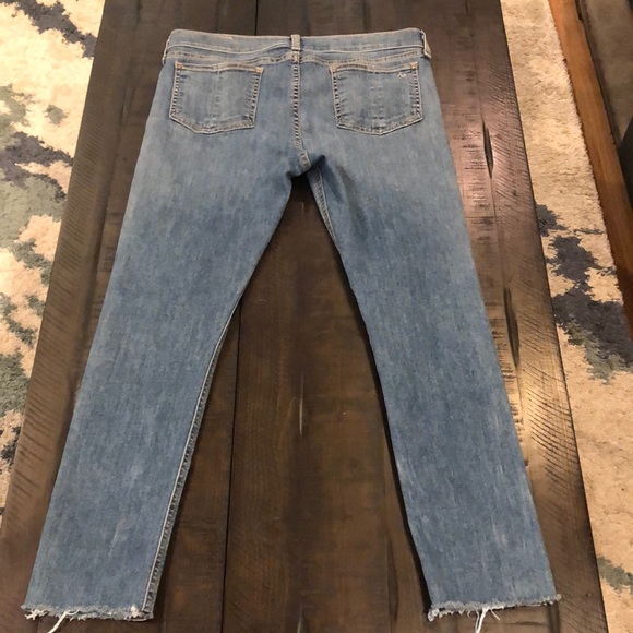 RAG & Bone Ankle Skinny Raw Hem Mid Rise Lighter Blue Denim Size 31 Soft Jeans - Picture 7 of 16